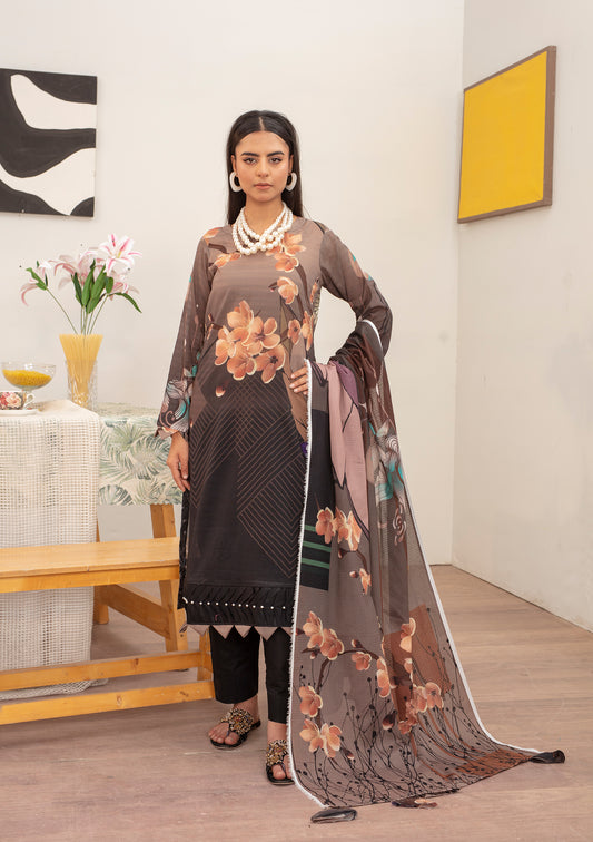 BinNoor Fab Lawn 3Pcs De-LA13-P30122