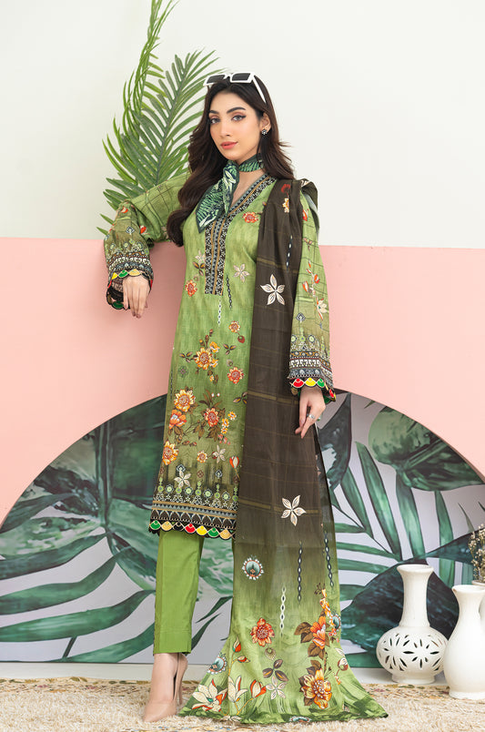 BinNoor Fab Lawn 3Pcs De-LA08-P3078