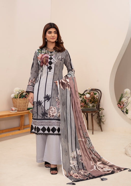 BinNoor Fab Lawn 3Pcs De-LA11-P30108