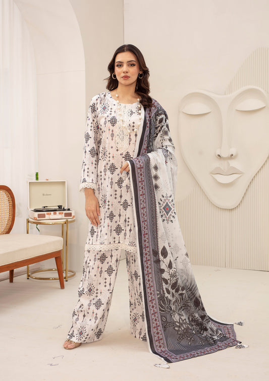 BinNoor Fab Lawn 3Pcs De-LA12-P30113