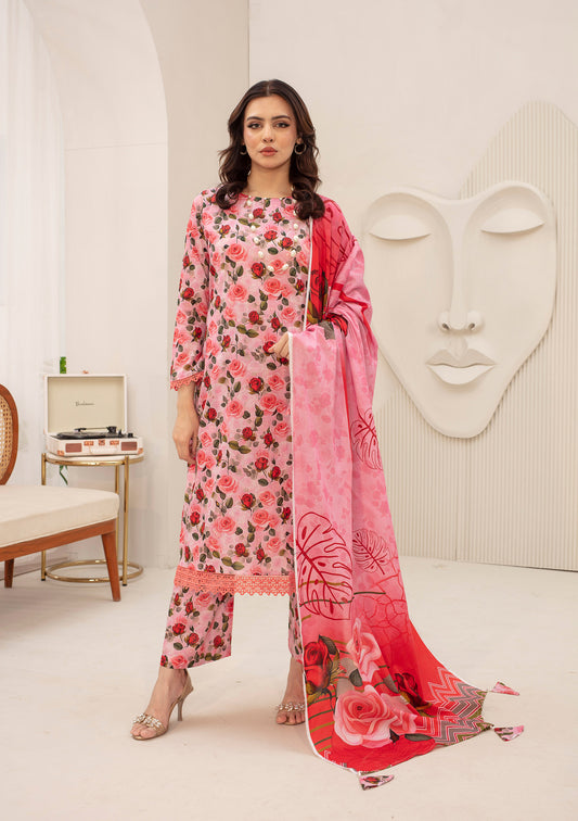 BinNoor Fab Lawn 3Pcs De-LA12-P30115