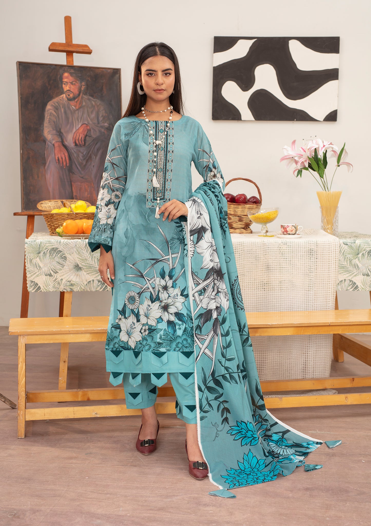 BinNoor Fab Lawn 3Pcs De-LA13-P30128