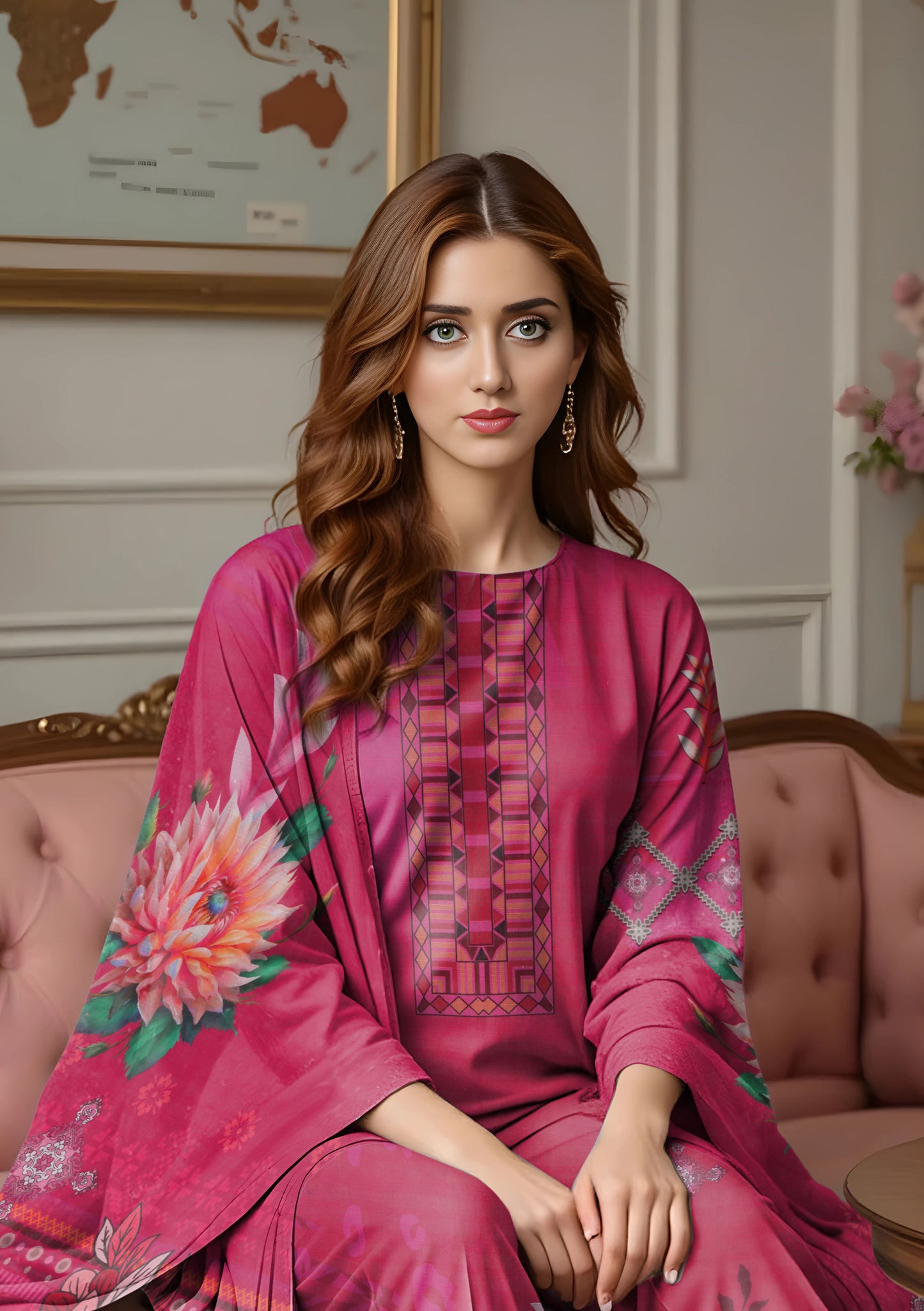 BinNoor Fab Lawn 3Pcs De-LA16-P30159