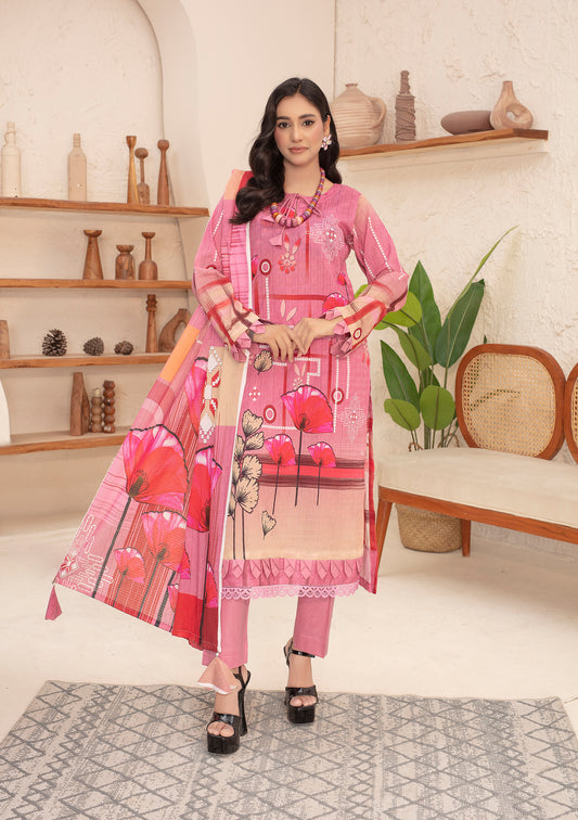 BinNoor Fab Lawn 3Pcs De-LA14-P30139