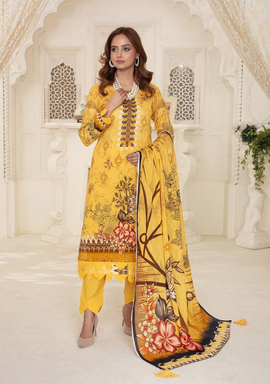 BinNoor Fab Lawn 3Pcs De-LA10-P3091