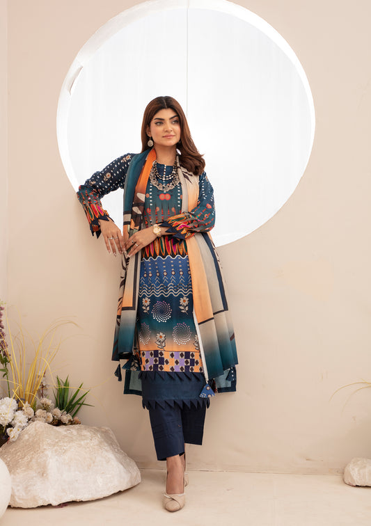 BinNoor Fab Lawn 3Pcs De-LA11-P30102