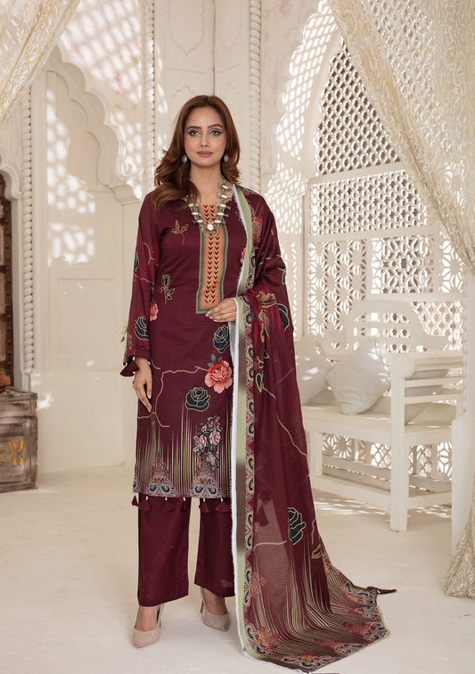 BinNoor Fab Lawn 3Pcs De-LA10-P3099