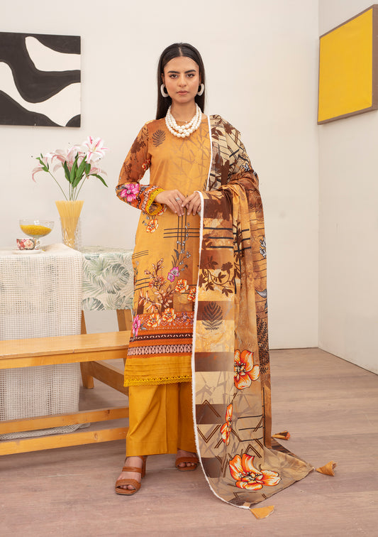 BinNoor Fab Lawn 3Pcs De-LA13-P30124