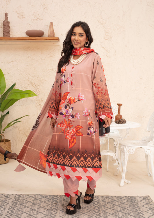 BinNoor Fab Lawn 3Pcs De-LA14-P30136