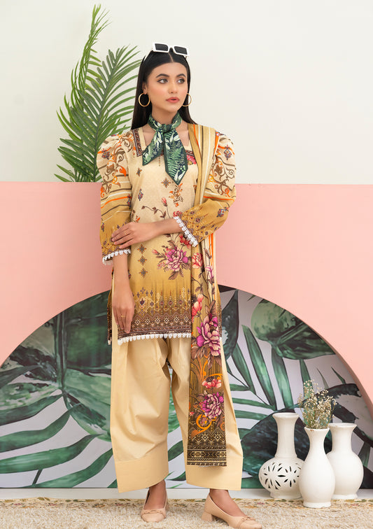 BinNoor Fab Lawn 3Pcs De-LA08-P3075
