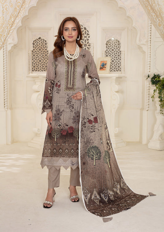 BinNoor Fab Lawn 3Pcs De-LA10-P3093