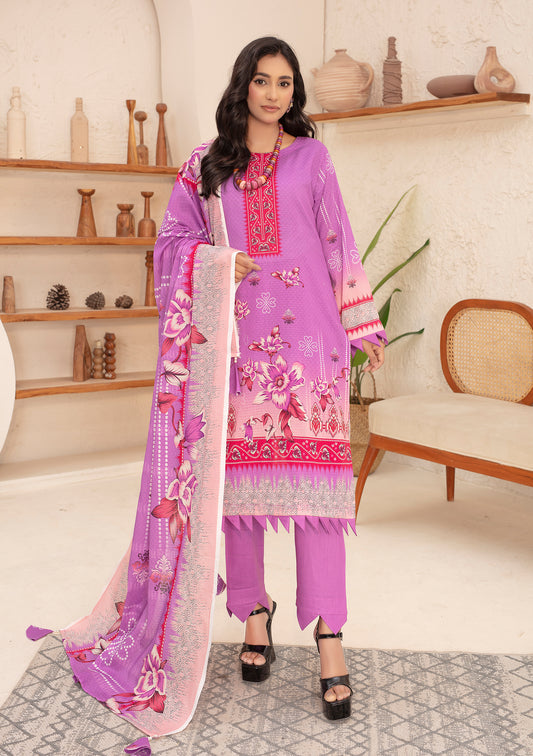 BinNoor Fab Lawn 3Pcs De-LA14-P30132