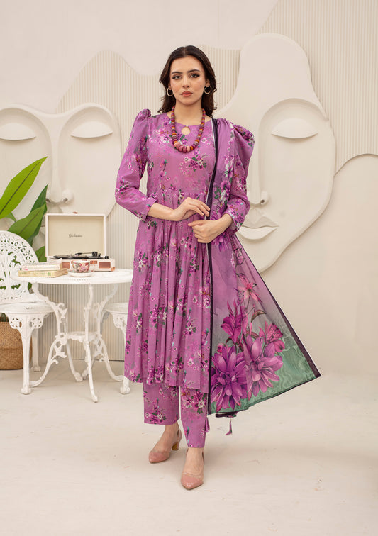 BinNoor Fab Lawn 3Pcs De-LA12-P30117