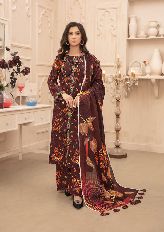BinNoor Fab Lawn 3Pcs De-LA09-P3088