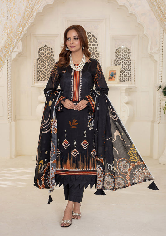 BinNoor Fab Lawn 3Pcs De-LA10-P3094