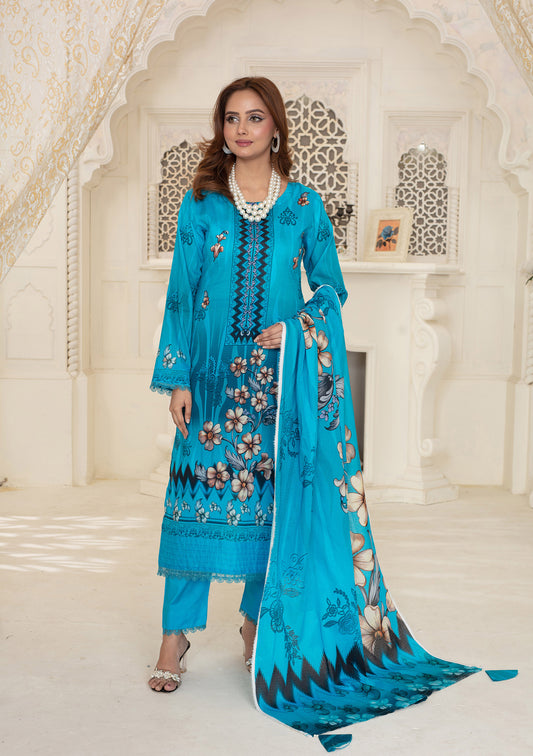 BinNoor Fab Lawn 3Pcs De-LA10-P3095