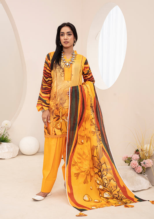 BinNoor Fab Lawn 3Pcs De-LA11-P30107