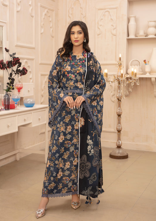BinNoor Fab Lawn 3Pcs De-LA09-P3090