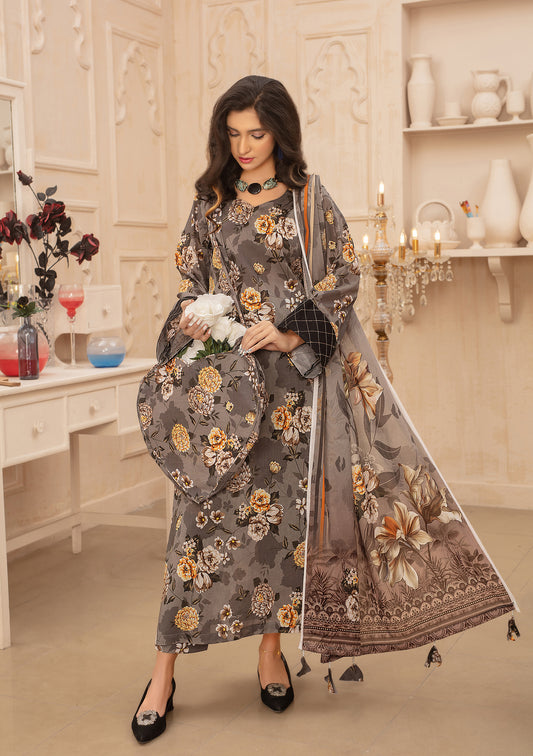 BinNoor Fab Lawn 3Pcs De-LA09-P3089