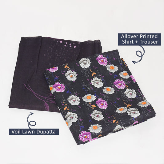 BinNoor Fab Lawn 3Pcs De-LA08-P3074