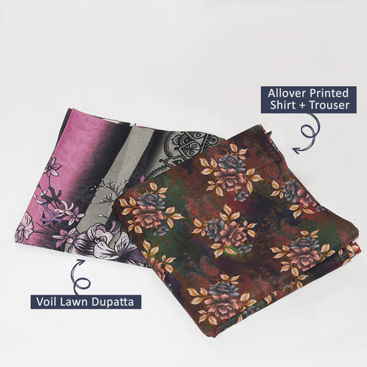 BinNoor Fab Lawn 3Pcs De-LA08-P3075