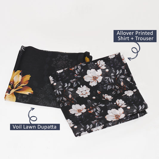 BinNoor Fab Lawn 3Pcs De-LA08-P3076