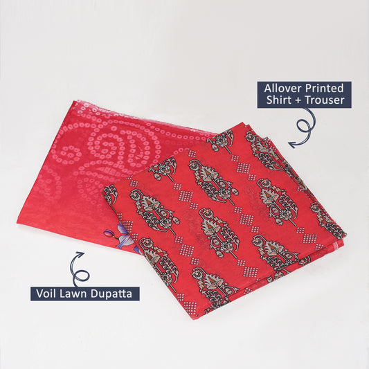 BinNoor Fab Lawn 3Pcs De-LA08-P3077