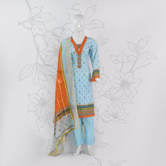 BinNoor Fab Lawn Diamond Dupatta 3Pcs De-LA02-P3018