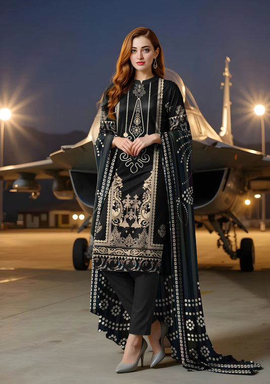 BinNoor Fab Lawn 3Pcs De-LA18-P30173