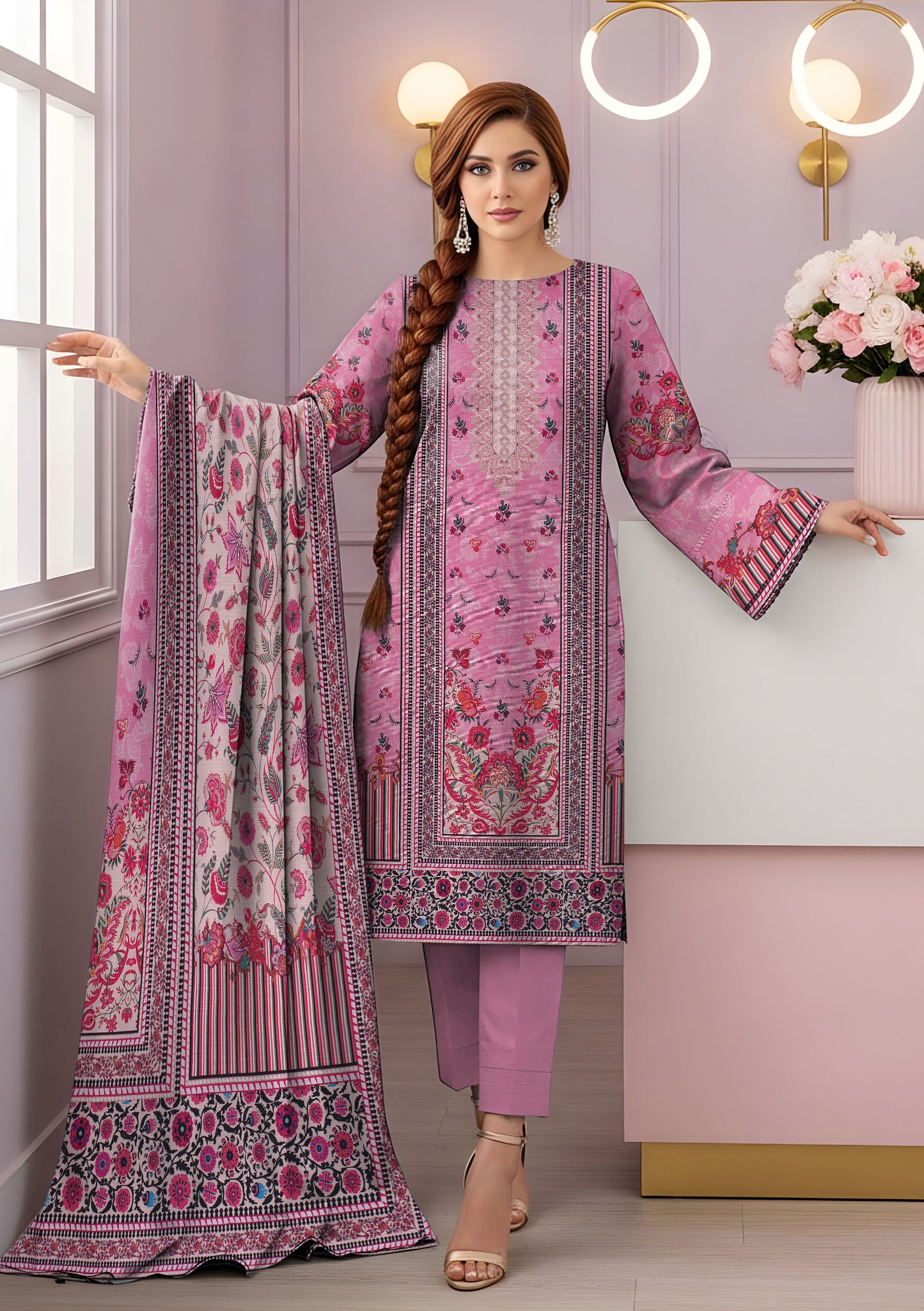 BinNoor Fab Khaddar 3Pcs De-KH30-P30286