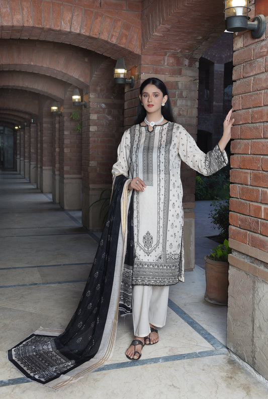 BinNoor Fab Lawn Diamond Dupatta 3Pcs De-LA04-P3033