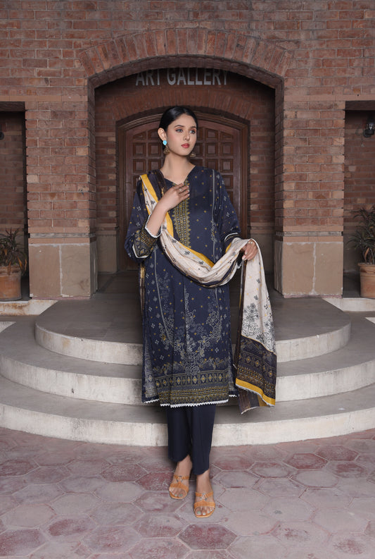 BinNoor Fab Lawn Diamond Dupatta 3Pcs De-LA04-P3036