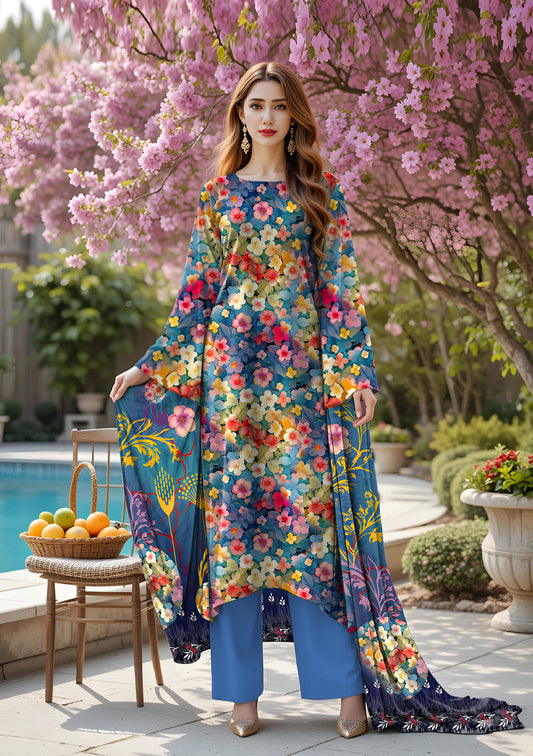 BinNoor Fab Lawn 3Pcs De-LA22-P30220