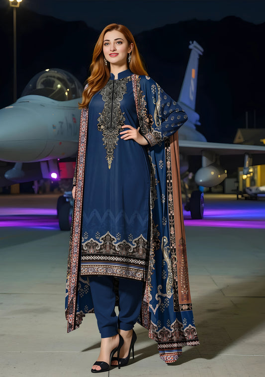 BinNoor Fab Lawn 3Pcs De-LA18-P30177