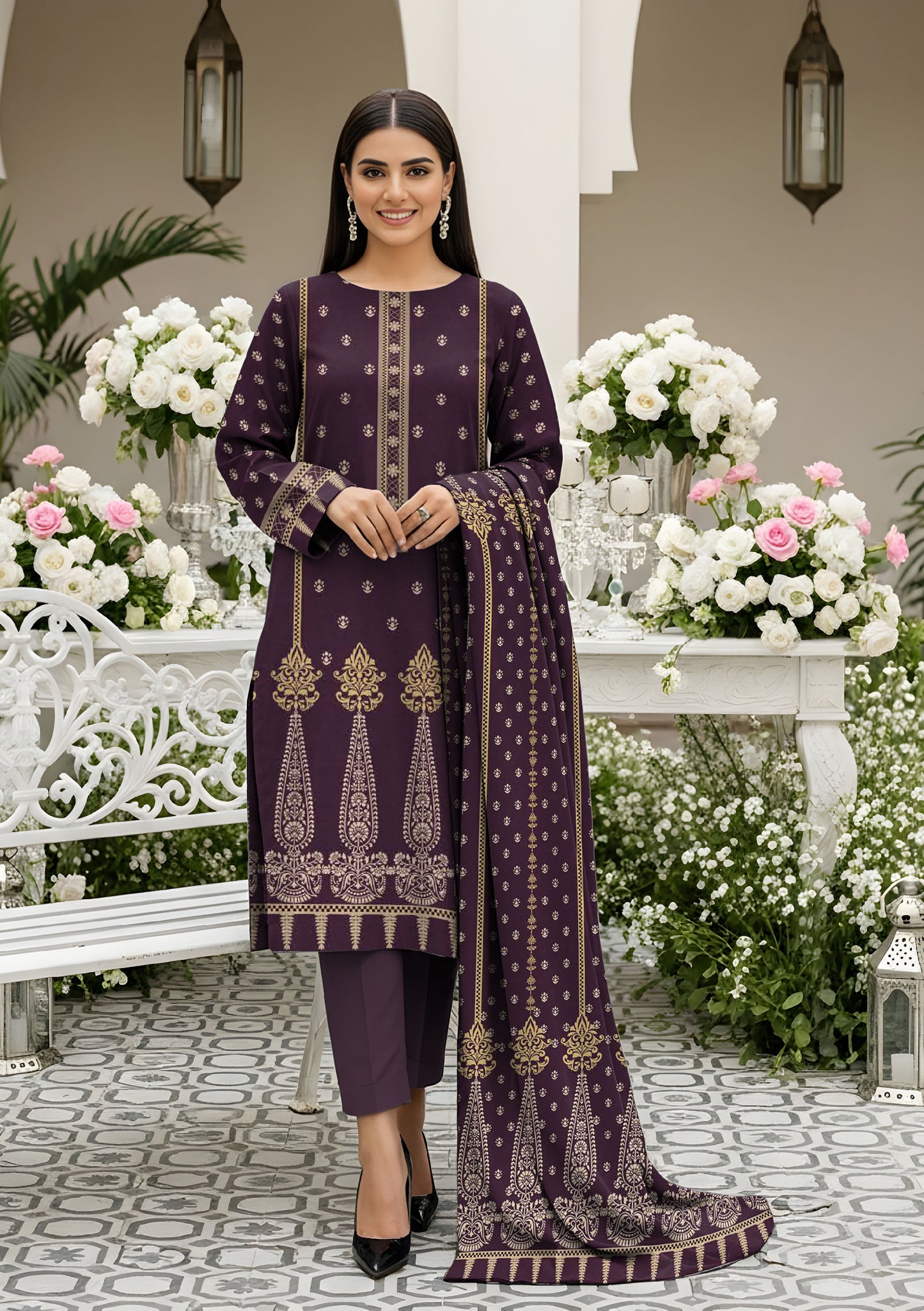 BinNoor Fab Khaddar 3Pcs De-KH31-P30301