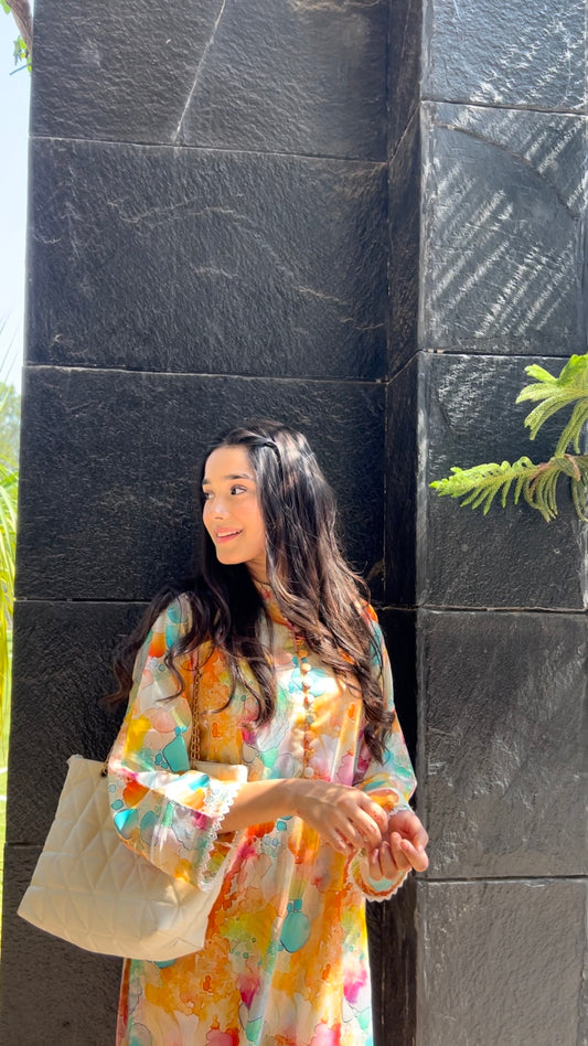 BinNoor Fab Lawn Stitched 2Pcs DE-LA07-P2-S054