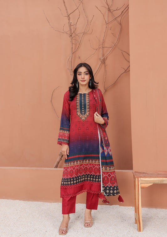 BinNoor Fab Lawn 3Pcs De-LA19-P30190
