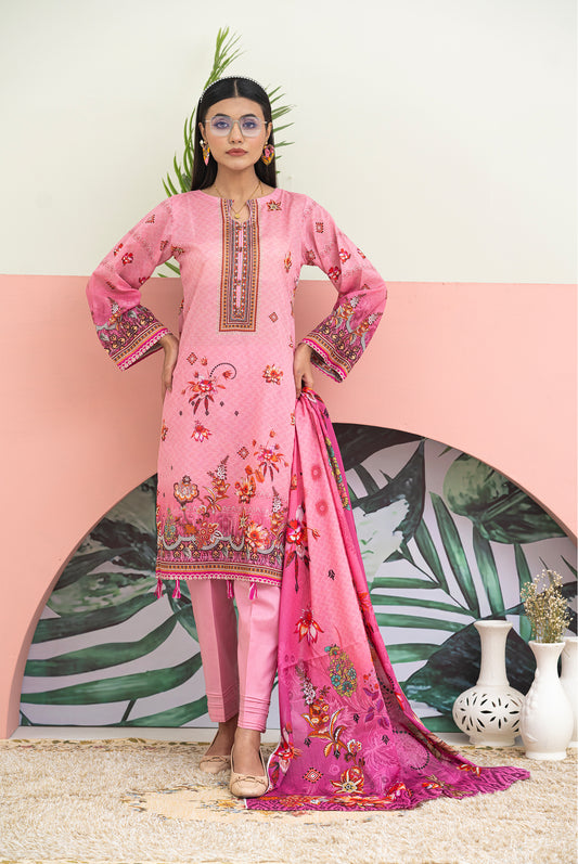 BinNoor Fab Lawn 3Pcs De-LA08-P3071