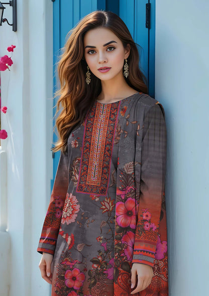 BinNoor Fab Lawn 3Pcs De-LA20-P30199