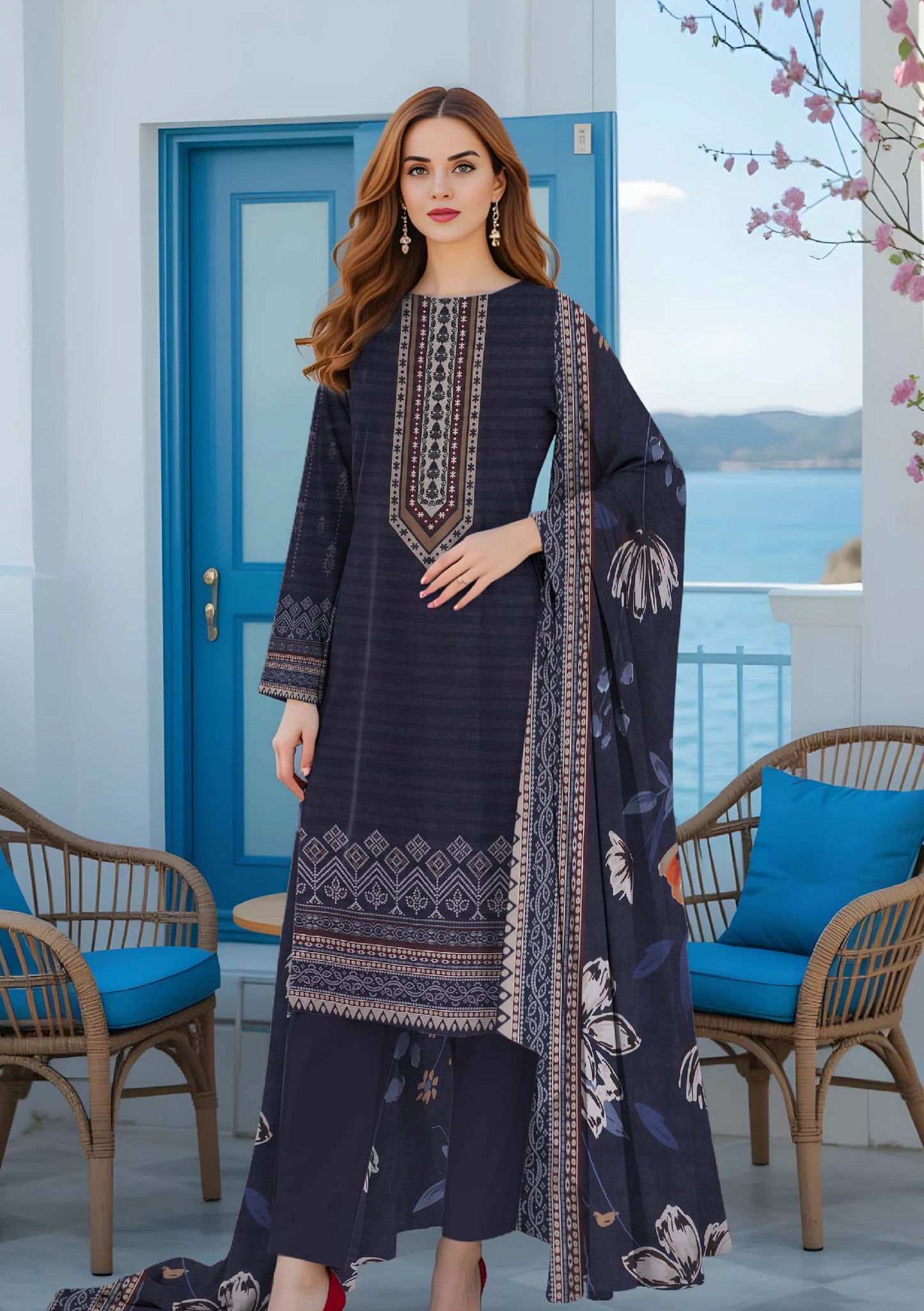 BinNoor Fab Lawn 3Pcs De-LA20-P30200