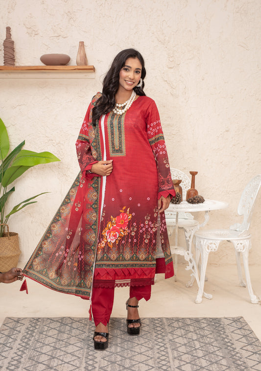 BinNoor Fab Lawn 3Pcs De-LA14-P30137