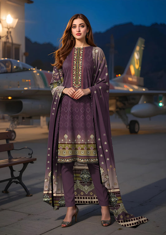 BinNoor Fab Lawn 3Pcs De-LA18-P30180