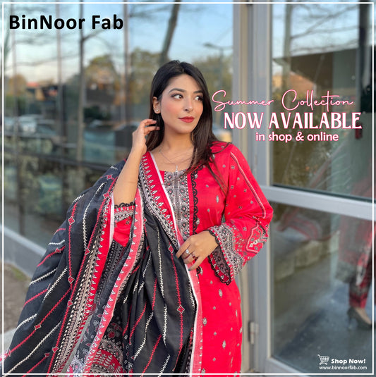 BinNoor Fab Lawn 3Pcs De-LA01-P3003