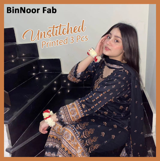 BinNoor Fab Lawn 3Pcs De-LA01-P3005
