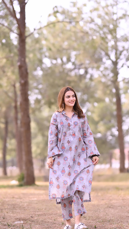 BinNoor Fab Lawn Stitched 2Pcs DE-LA05-P2-S041